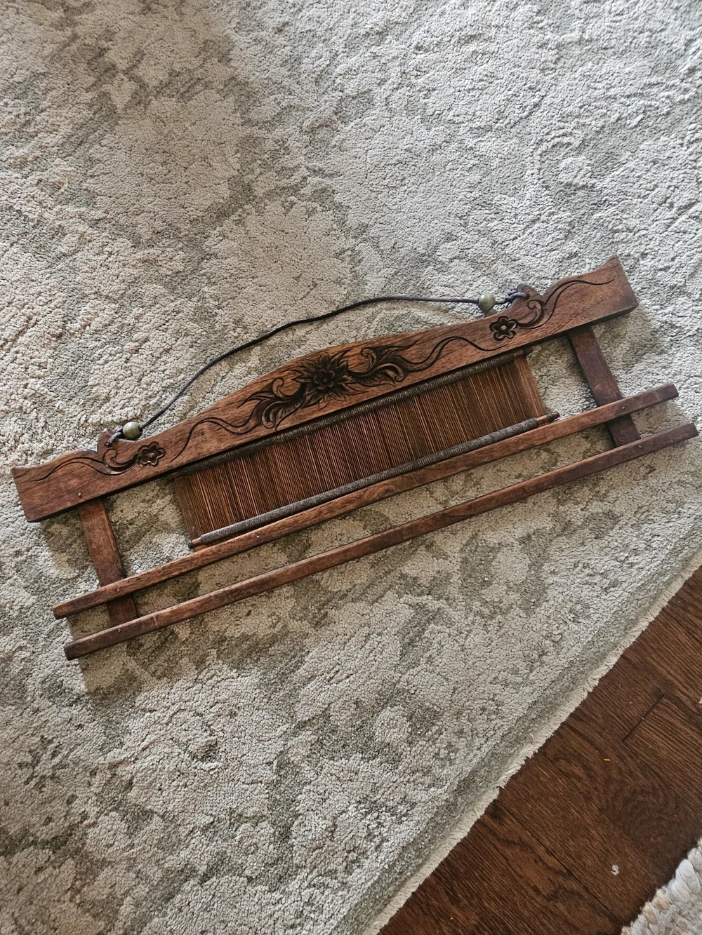 Antique Wooden Loom Reed Primitive Weaving Tool Rustic Farmhouse Textile Decor